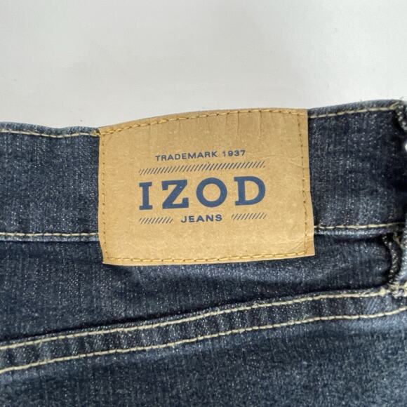 IZOD Jeans Men's Comfort Slim Straight Fit Stretch Jeans, Dark Blue, Size 38X32 - Picture 5 of 5